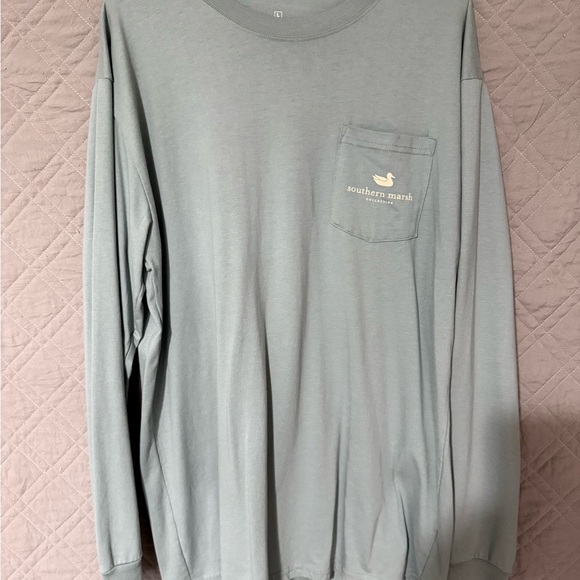 Southern Marsh Men's Light Gray Long Sleeve Tee - Picture 1 of 2